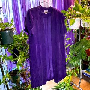 Plum Summer-y night long open cardigan. Size 16.